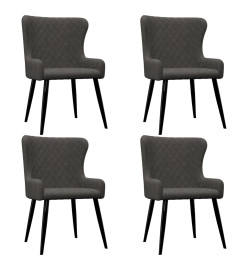 Chaises à manger lot de 4 gris velours