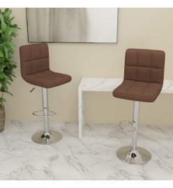 Tabourets de bar lot de 2 marron tissu