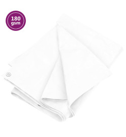 Bâche 180 g/m² 3x5 m Blanc PEHD