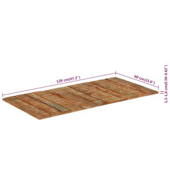 Dessus de table rectangulaire 60x120 cm 15-16 mm Bois récupéré