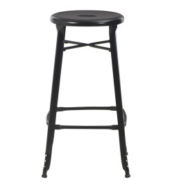 Tabourets de bar lot de 6 noir acier