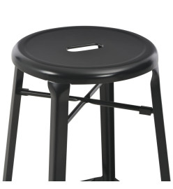 Tabourets de bar lot de 6 noir acier