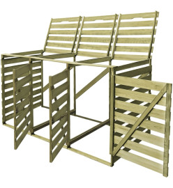 Abri pour poubelle triple 240 L Bois imprégné