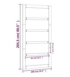 Porte de grange Blanc 100x1,8x204,5 cm Bois massif de pin