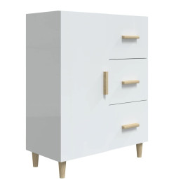 Buffet Blanc brillant 69,5x34x90 cm Bois d'ingénierie