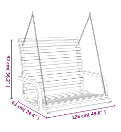 Balancelle Bois courbé avec finition en teck 126x63x92 cm