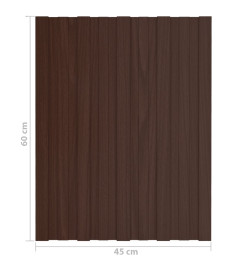 Panneaux de toiture 12 pcs Acier galvanisé Marron 60x45 cm