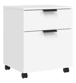 Classeur mobile avec roues Blanc 45x38x54 cm Bois d'ingénierie