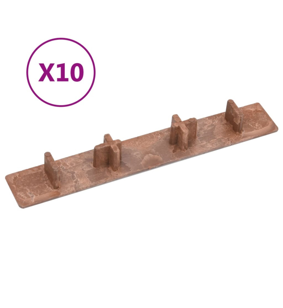 Embouts de terrasse 10 pcs Marron Plastique