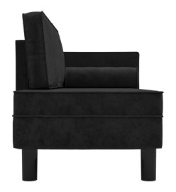 Chaise longue avec coussins et traversin noir velours