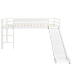 Lit mezzanine d'enfants toboggan et échelle bois pin 97x208 cm