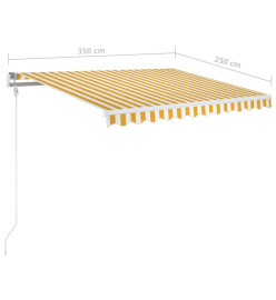 Auvent rétractable automatique 350x250 cm Jaune et blanc