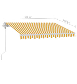 Auvent automatique sur pied 350x250 cm Jaune/Blanc