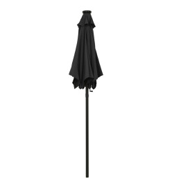 Parasol avec lumières LED Noir 200x211 cm Aluminium