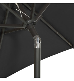 Parasol avec lumières LED Noir 200x211 cm Aluminium