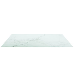 Dessus de table blanc 70x70 cm 6 mm verre trempé design marbre