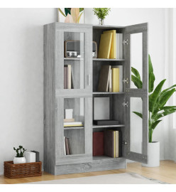 Armoire à vitrine Sonoma gris 82,5x30,5x150cm Bois d'ingénierie