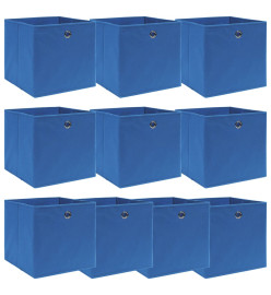 Boîtes de rangement 10 pcs Bleu 32x32x32 cm Tissu