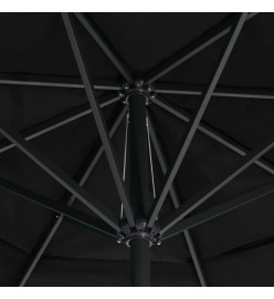 Parasol d'extérieur et mât en aluminium 500 cm Noir