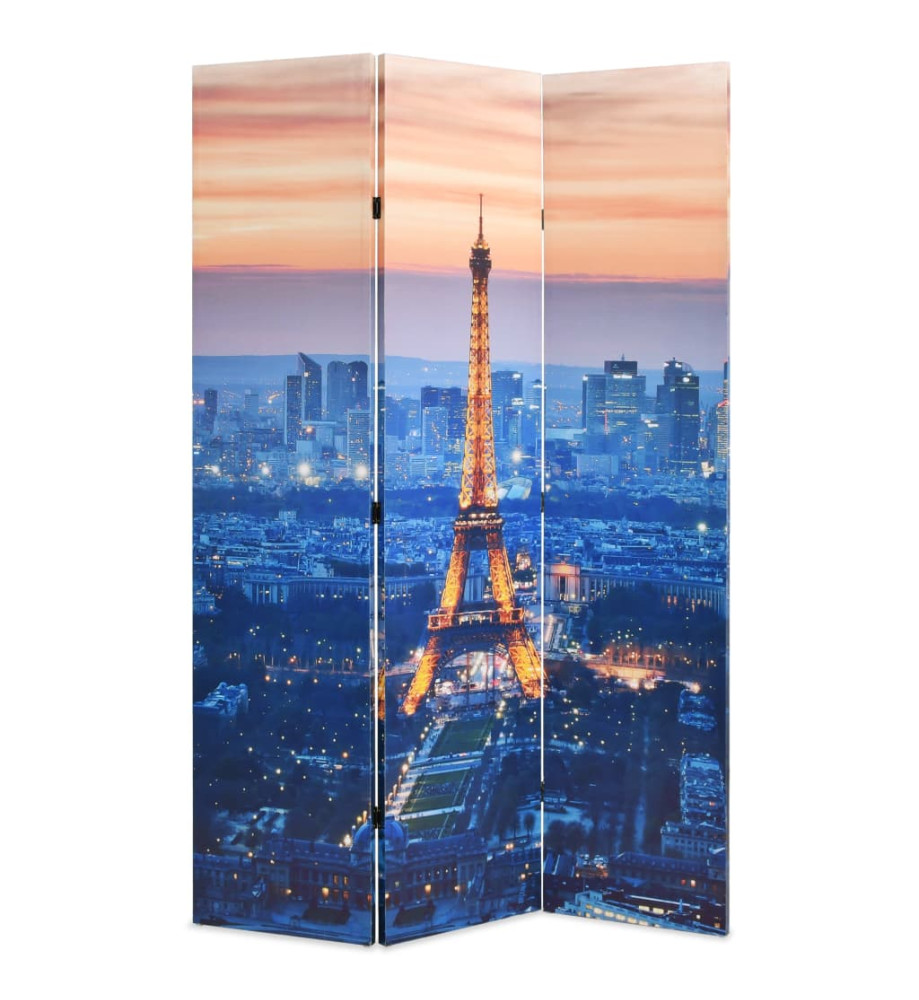 Cloison de séparation pliable 120x170 cm Paris la nuit