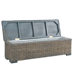 Boîte de rangement 120 cm Gris Rotin naturel kubu et manguier