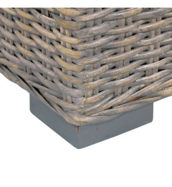 Boîte de rangement 120 cm Gris Rotin naturel kubu et manguier