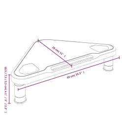 Support de moniteur d'angle Noir 49x28x10,5 cm