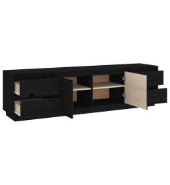 Meuble TV Noir 176x37x47,5 cm Bois de pin massif