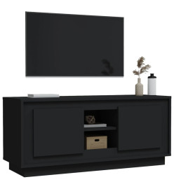 Meuble TV noir 102x35x45 cm bois d'ingénierie