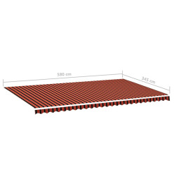 Tissu de remplacement pour auvent Orange et marron 6x3,5 m