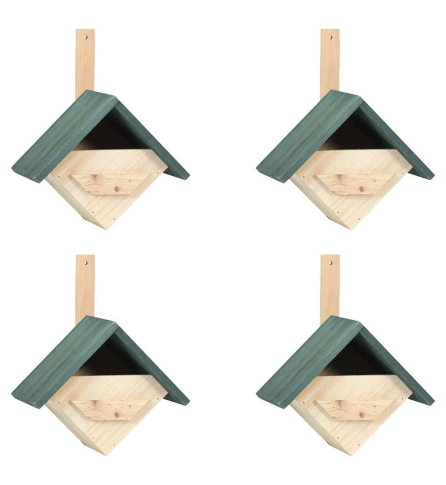 Nichoirs 4 pcs 24x16x30 cm Bois de sapin Nichoirs 4 pcs 24x16x30 cm Bois de sapin