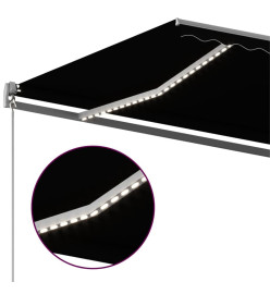 Auvent automatique et capteur de vent/LED 450x300 cm Anthracite