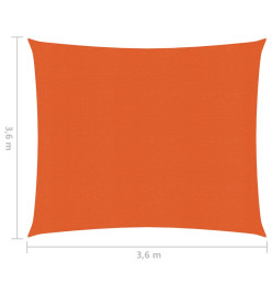 Voile d'ombrage 160 g/m² Orange 3,6x3,6 m PEHD