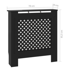 Cache-radiateur MDF Noir 78 cm