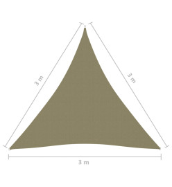 Voile de parasol Tissu Oxford triangulaire 3x3x3 m Beige