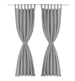 Rideau occultant avec boucles 2 pcs 140 x 175 cm Gris