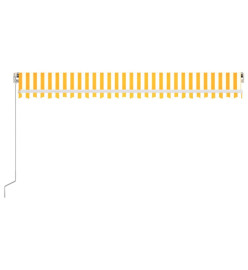 Auvent manuel rétractable 500x350 cm Jaune et blanc