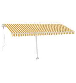 Auvent automatique capteur de vent LED 500x350cm Jaune et blanc