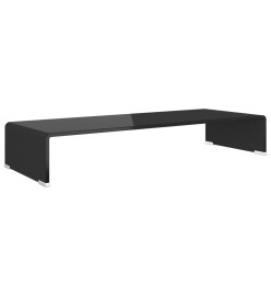 Meuble TV/ Support pour moniteur 80 x 30 x 13 cm Verre Noir