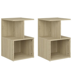 Tables de chevet 2 pcs Chêne sonoma 35x35x55 cm Aggloméré