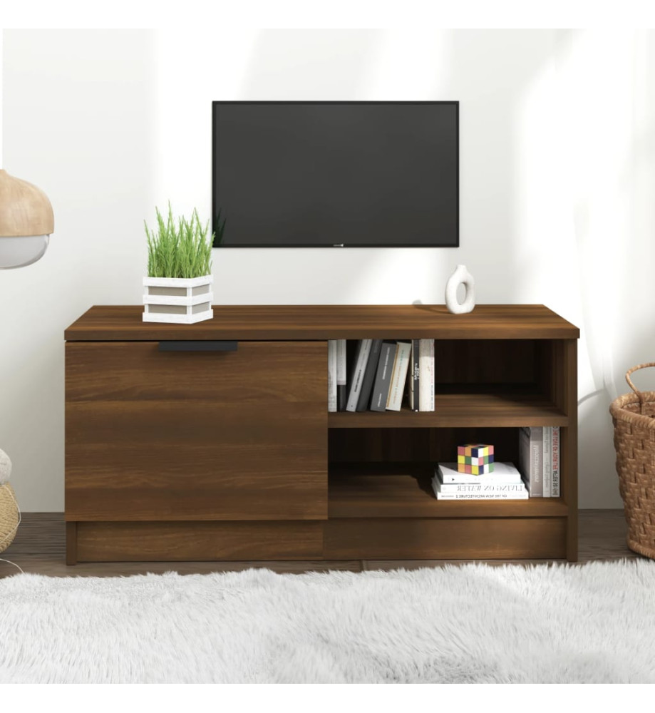 Meuble TV Chêne marron 80x35x36,5 cm Bois d'ingénierie