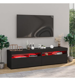 Meubles TV 2 pcs avec lumières LED Noir 75x35x40 cm