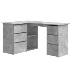 Bureau d'angle Gris béton 145x100x76 cm Aggloméré