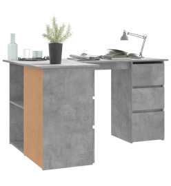 Bureau d'angle Gris béton 145x100x76 cm Aggloméré