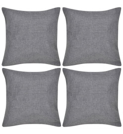 Housses de coussin 4 pcs Aspect de lin Anthracite 40x40 cm