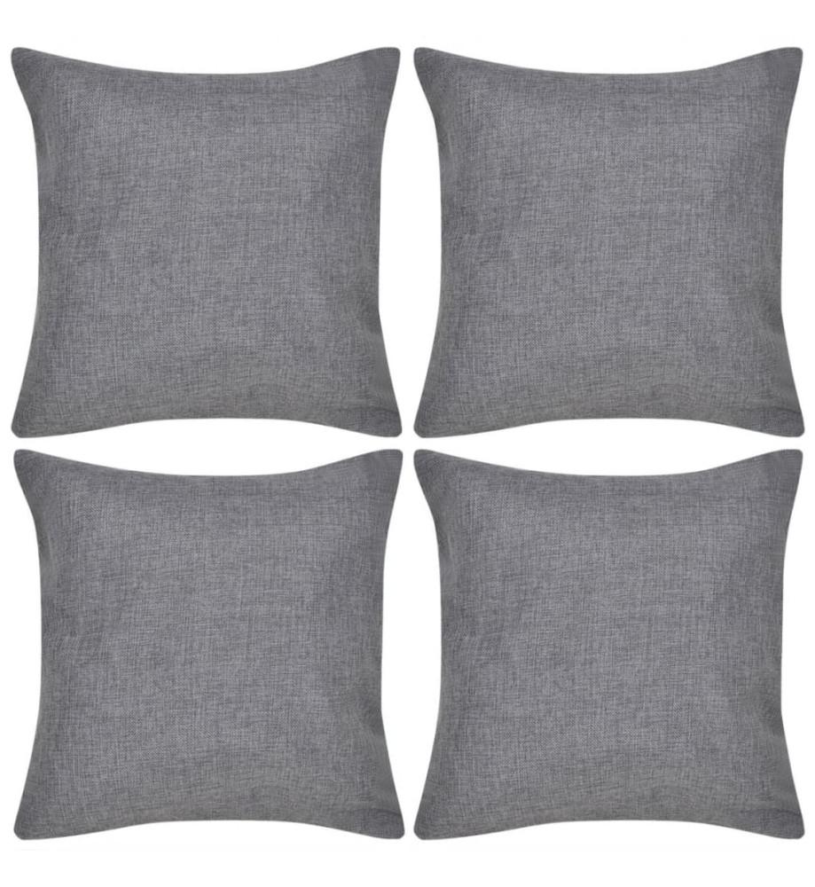 Housses de coussin 4 pcs Aspect de lin Anthracite 40x40 cm Housses de coussin 4 pcs Aspect de lin Anthracite 40x40 cm