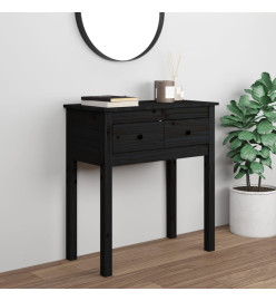 Table console Noir 70x35x75 cm Bois massif de pin