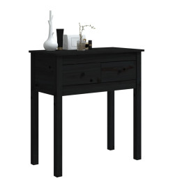 Table console Noir 70x35x75 cm Bois massif de pin