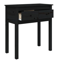 Table console Noir 70x35x75 cm Bois massif de pin