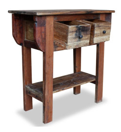 Table console Bois de récupération massif 80 x 35 x 80 cm